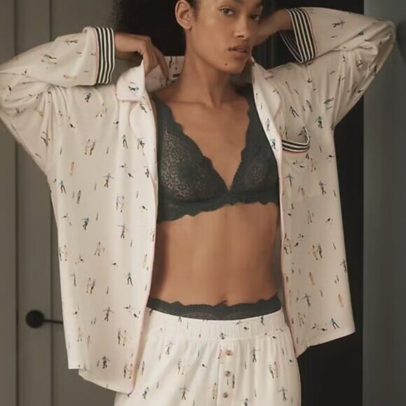 NWT Size 3X - Anthropologie The Briar Piped Pajama Shirt: Long-Sleeve Edition - Picture 5 of 12